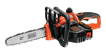 Black + Decker 18 V Lithium Akku-Kettensäge, 25 cm Schwertlänge, maximal Schnittleistung Durchmesser 180 mm, inklusive Lithium-Akku und Ladegerät, GKC1825L20 - 1